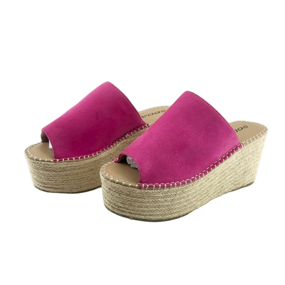 EUC Hot Pink Soda Platform Espadrille Size 9